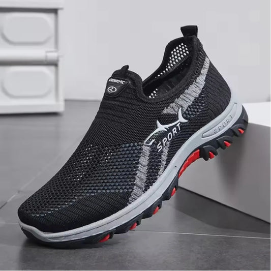 Men's Hollow Mesh Slip-On Casual Sneakers – Breathable, Lightweight, Non-Slip Summer Shoes