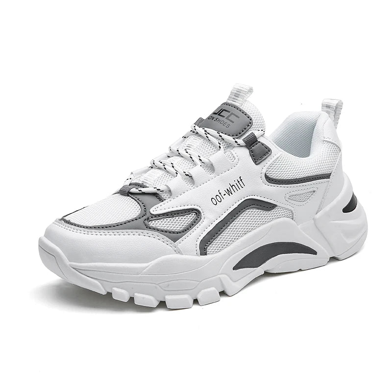 Men's Breathable Mesh Soft Sole Running Sneakers – Lace-Up, All-Season Comfort Walking Shoes