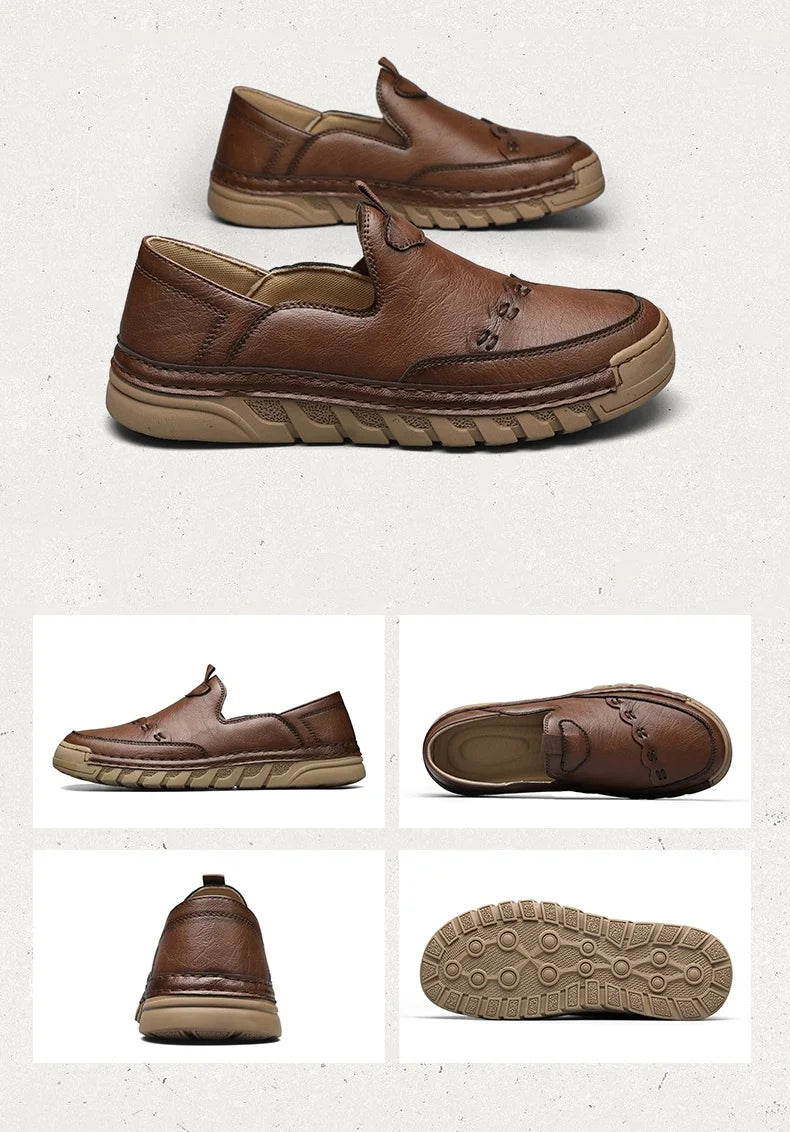 Italy Genuine Leather Luxury Loafers Moccasins – Breathable Slip-On Driving Shoes for Men