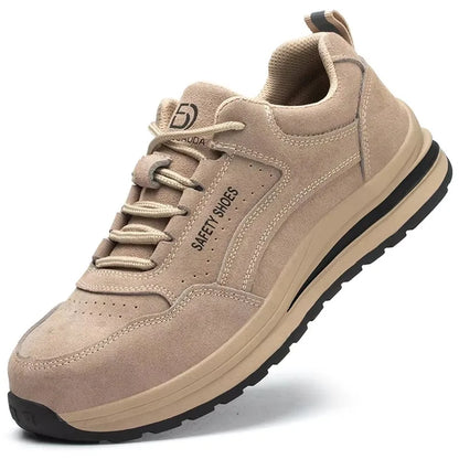 Men's Indestructible Steel Toe Safety Work Boots – Puncture-Proof, Cow Suede, Breathable Work Sneakers