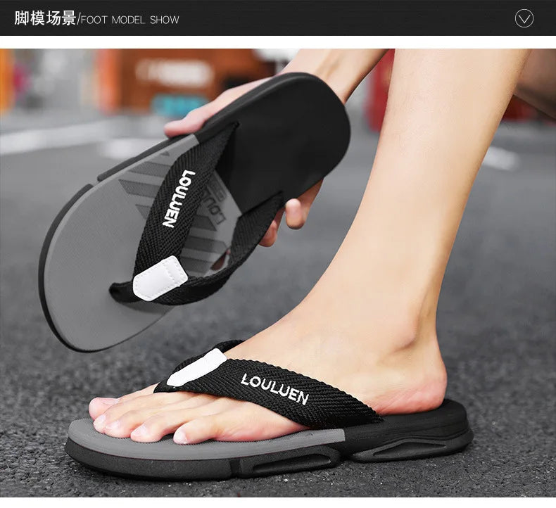 Men's Ankle Wrap Slip-Resistant Beach Slide Sandals – Hollow Out, Lightweight Summer Slippers