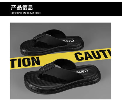 Men's Anti-Slip Waterproof Outdoor Flip Flops – Microfiber, Comfort Beach Sandals