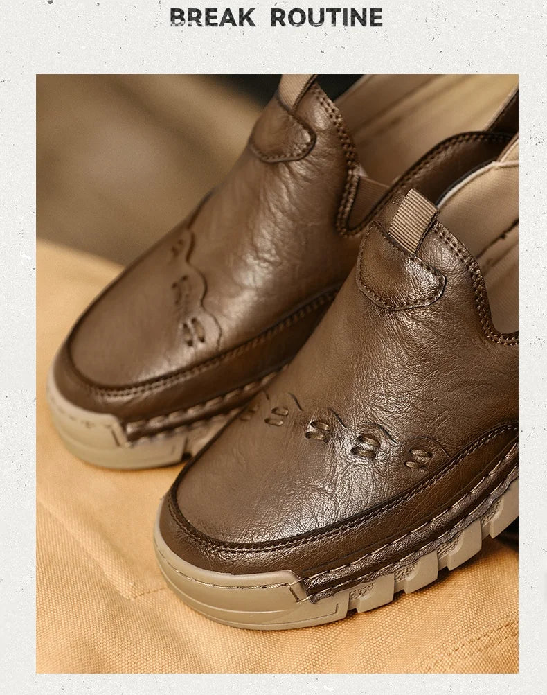 Italy Genuine Leather Luxury Loafers Moccasins – Breathable Slip-On Driving Shoes for Men