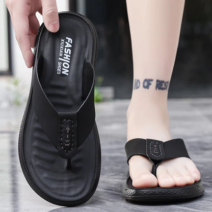 Men's Anti-Slip Waterproof Outdoor Flip Flops – Microfiber, Comfort Beach Sandals