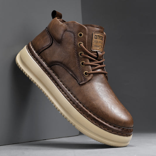 Retro Mid-Top Men's Casual Boots – Stylish, Comfortable Footwear for Everyday Wear